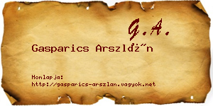 Gasparics Arszlán névjegykártya